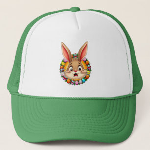 Smiling Easter Bunny – Floral Frame boné