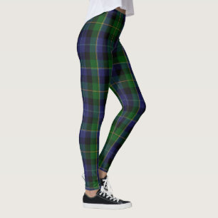 Smith Tartan Xadrez Verdes Leggings das Mulheres A