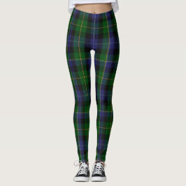 Smith Tartan Xadrez Verdes Leggings das Mulheres A