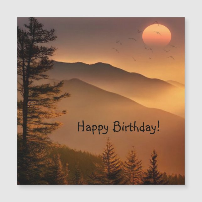 Smokey Mounts Happy Birthday Magnetic Card (Frente)
