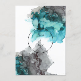 Smokey Teal e convite para casamento de Cinzas