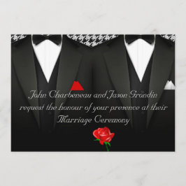 Smoking elegantes do convite alegre do casamento