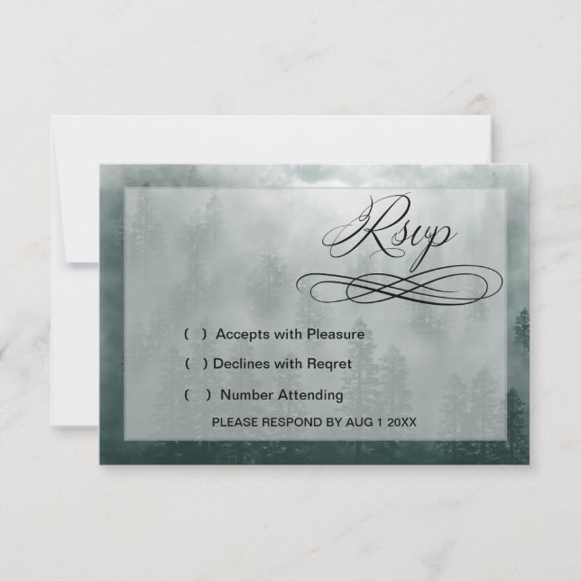 Smoky Mountain Wedding RSVP Card (Frente)