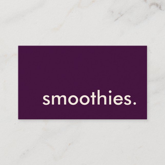 smoothies. cartão de perfurador da lealdade (Frente)