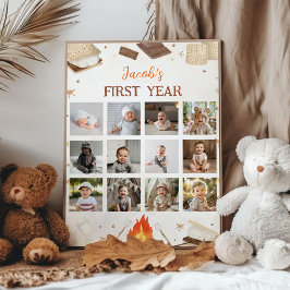 S'more Campfire First Year Foto Milestone Poster