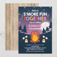 S'mores Birthday Convite S'mores Bonfire Party