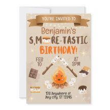 S'mores, Convite de aniversário infantil