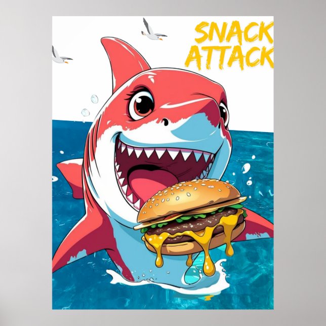 Snack Attack Shark – Summer Poster (Frente)