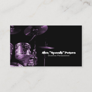 Snare e Tom Purple Drummer Cartão de visita