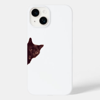 “Sneaky Black Cat Peeking Phone Case”