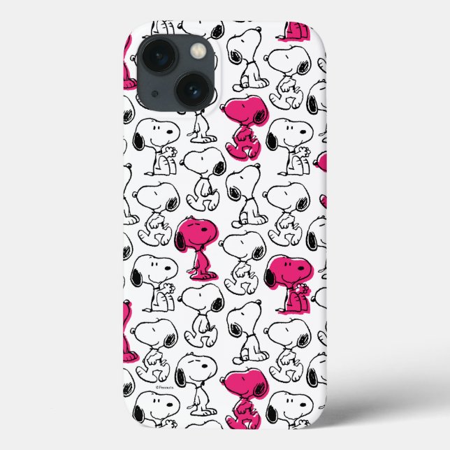 Snoopy Black & Magenta Pattern (Verso)