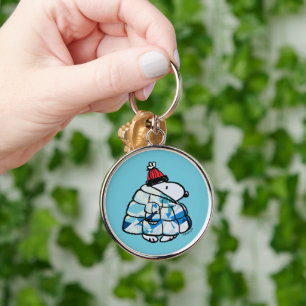 Snoopy Inverno em Casaco Inflado Porta-Chaves