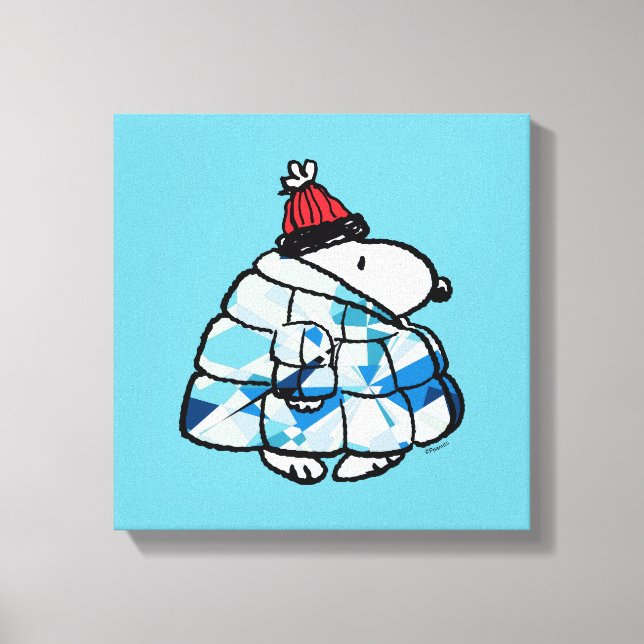 Snoopy Winter Gem Puffer Jacket Canvas Print (Frente)