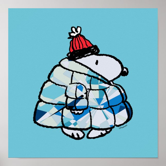 Snoopy Winter Gem Puffer Jacket Poster (Frente)