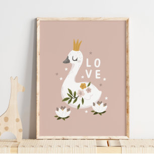 Snow Goose Animal Name Love Poster Impressão de