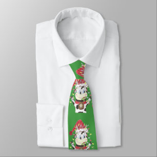 Snowbell, a vaca e o Natal acendem a gravata verde