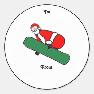 Snowboard Snowboarder etiquetas de presentes de Na