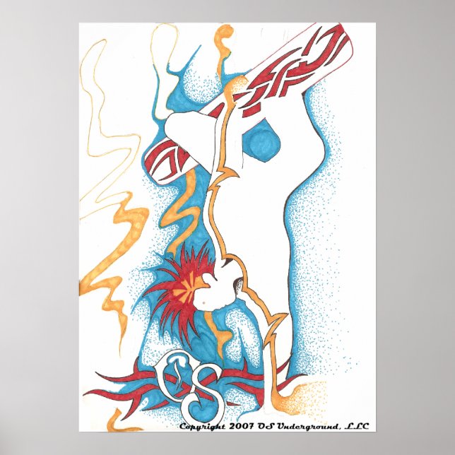 Snowboarder Large Poster (Frente)