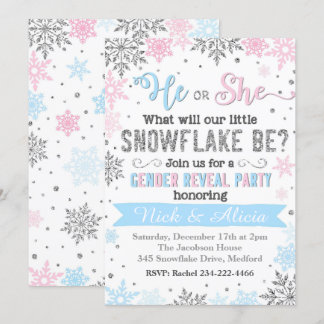 Snowflake Gênero Revelar Convite
