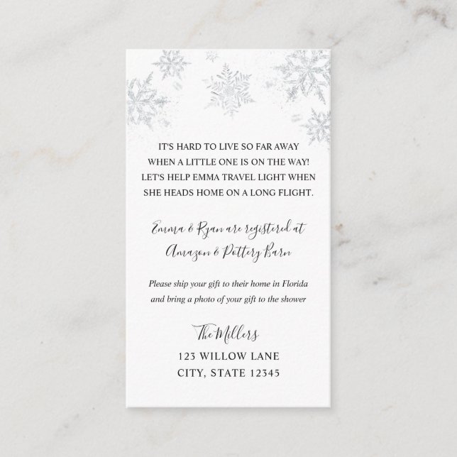 Snowflake Inserção do chá de fraldas de longa dist (Frente)