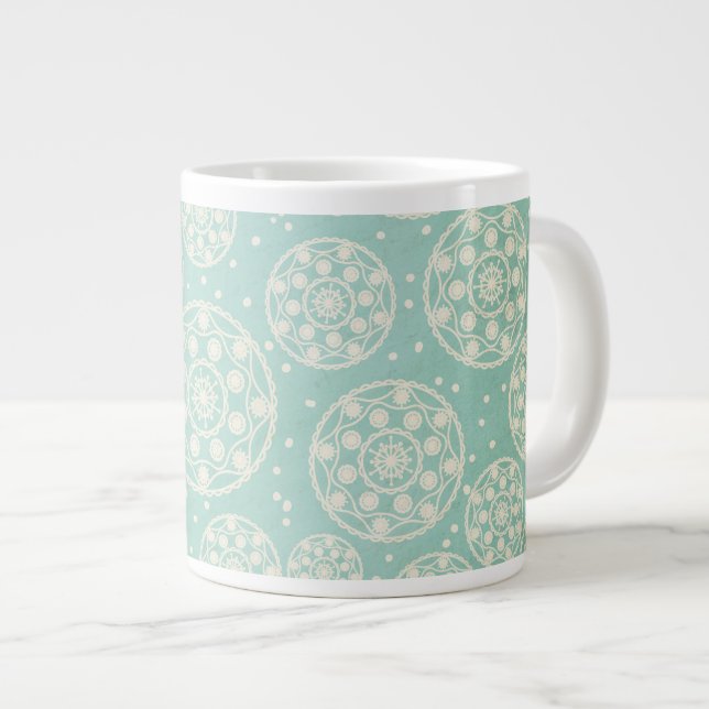 Snowflake toca na caneca especial azul-aqua (Frente Esquerda)