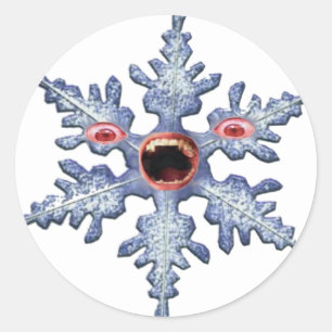 Snowflake Zombie! Adesivos redondos com dificuldad