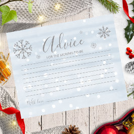 Snowflakes Budget Baby Boy Chá Cards