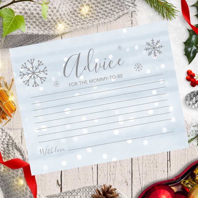 Snowflakes Budget Baby Boy Chá Cards (Criador carregado)