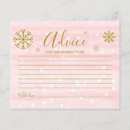 Snowflakes Budget Baby Girl Chá Cards