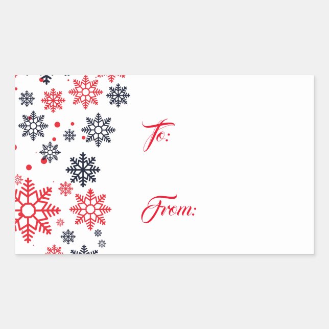 Snowflakes com adesivos de etiqueta para presentes (Frente)