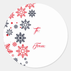 Snowflakes com adesivos de etiqueta para presentes