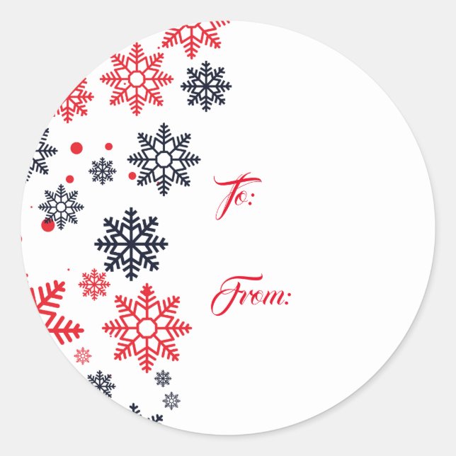 Snowflakes com adesivos de etiqueta para presentes (Frente)
