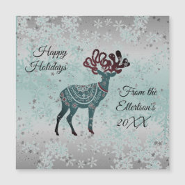 Snowflakes Whimsical Reindeer Glitter de Natal
