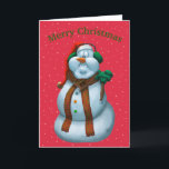 Snowman ama o cartão de Natal<br><div class="desc">Snowman ama o cartão de cartões de natal de Natal do artista Bill Abbott.</div>