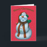 Snowman ama o cartão de Natal<br><div class="desc">Snowman ama o cartão de cartões de natal de Natal do artista Bill Abbott.</div>