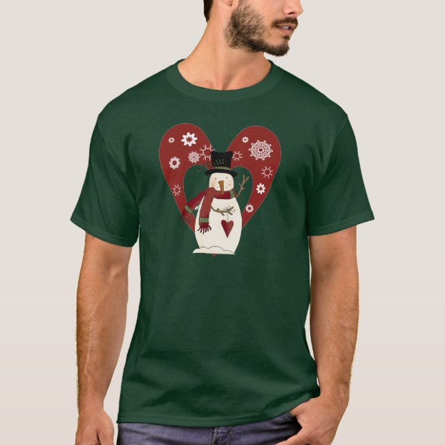 Snowman ama t-shirts e presentes na neve (Frente)