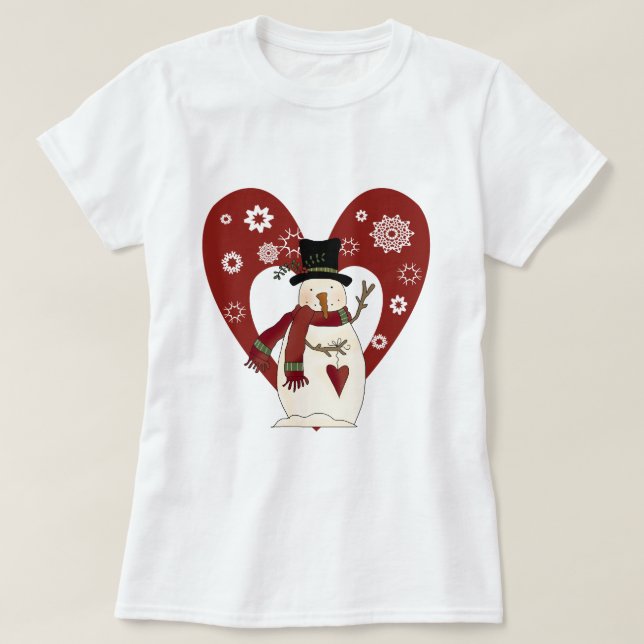 Snowman ama t-shirts e presentes na neve (Frente do Design)