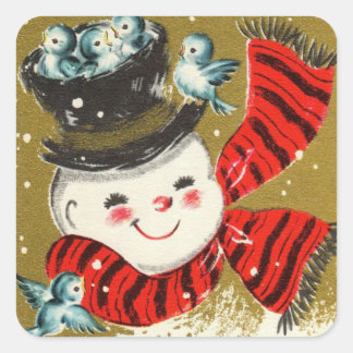 Snowman | Autocolantes quadrados