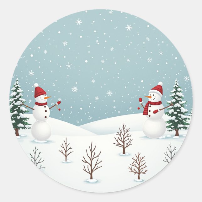 Snowman autocolantes que vão bem com o Natal (Frente)