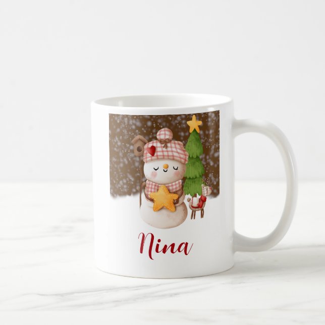 Snowman, caneca de café personalizada de Natal (Direita)