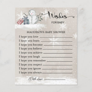 Snowman Chá de fraldas deseja um cartão de bebê