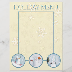 Snowman chefs No menu de Natal