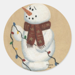 Snowman com adesivo à luz