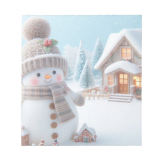 Snowman com Bloco de Notas de Natal Mistletoe