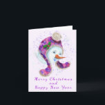 Snowman Com Cartão De Natal De Rosa Púrpura<br><div class="desc">Cartões de Natal com Feliz Homem de Neve em Rosa Púrpura Beanie Winter Hat Divertido Coleção de Pintura de Natal - Escolha / Adicione Seu Texto / Nome / Cor - Faça seu presente especial - Redimensionar e mover ou remover / adicionar elementos - imagem / texto com ferramenta de...</div>