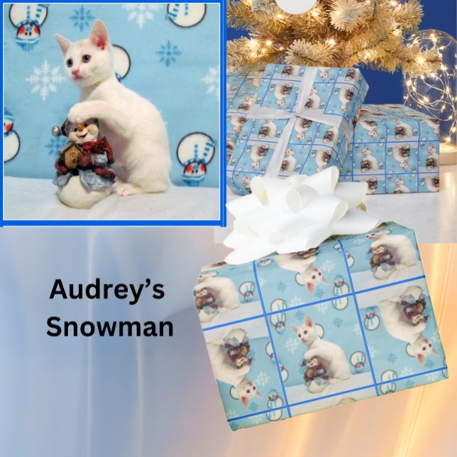 Snowman de Audrey - Papel de embrulho de gato/de c (Criador carregado)