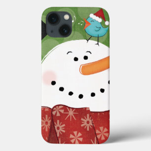 Snowman de Natal com Bird