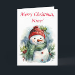 SNOWMAN DESEJA UM CARTÃO DE NATAL DA NIECE<br><div class="desc">Este é um cartão de Natal adorável para sua sobrinha,  e você pode personalizá-lo usando as ferramentas fáceis.</div>