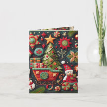 Snowman dobrado e Cartão de Natal Sleigh