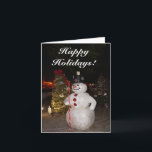 Snowman e cartão de árvore de Natal<br><div class="desc">Snowman e cartão de árvore de Natal</div>